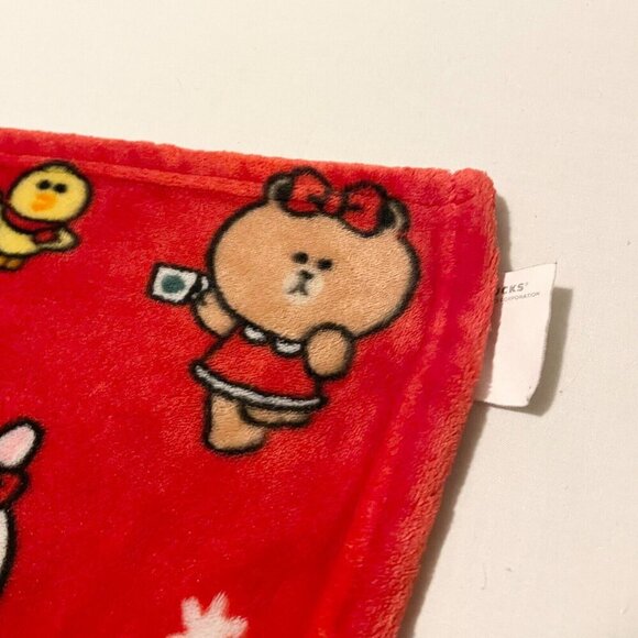 Starbucks Line Friends Brown Limited Edition Holiday Blanket 40 x 26 Inch - Picture 10 of 16